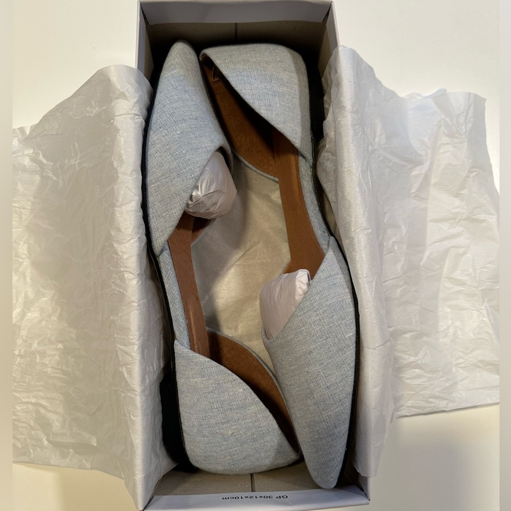 J.Jill NWT Chambray Leather Pointed Flats, size 11